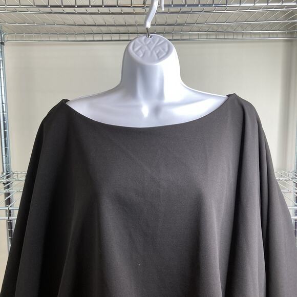 Calvin Klein Black Elegant Cape Overlay Dress Size 22W Minimalist Old Money - Picture 8 of 12